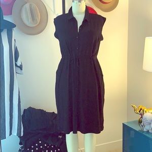 Eileen Fisher Stretch Cotton Waisted Dress